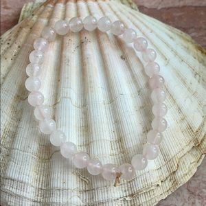 Rose quartz pink stone beads bracelet